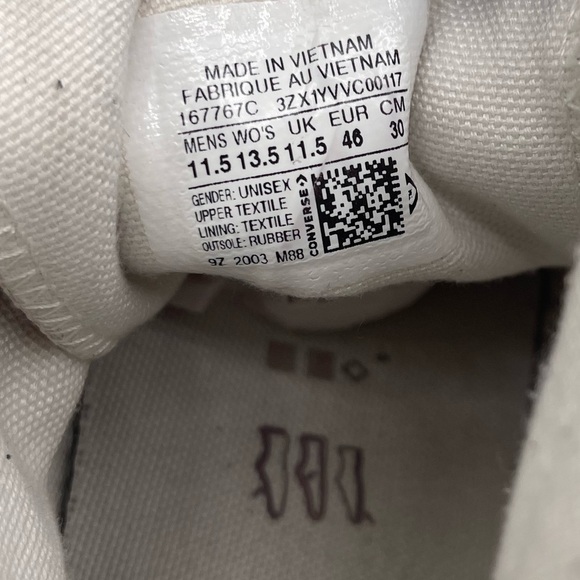 CONVERSE RENEW COTTON CHUCK 70 HI sneaker shoes unisex mens size 11.5 / W/13.5 - Picture 6 of 9